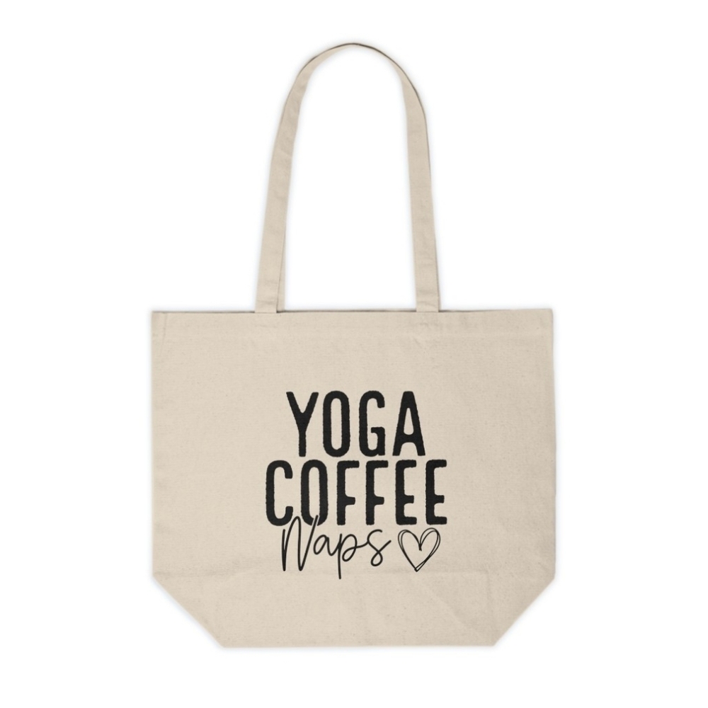 Yoga, Coffee, Naps Custom Canvas Tote Bags